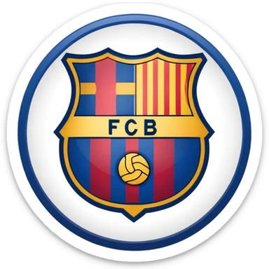 FC Barcelona logo, shield with blue and red stripes, football club emblem sticker