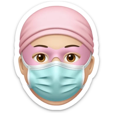 medical mask light pastel pink iOS emoji style variation 4 sticker