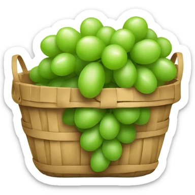 Basket with green grapes sticker