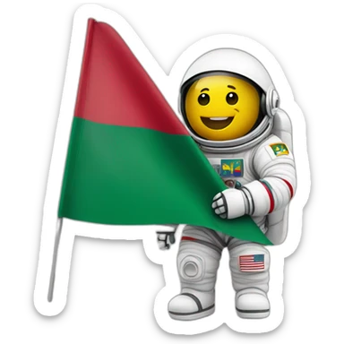 astronaut holding republic of lithuania (europe) flag sticker