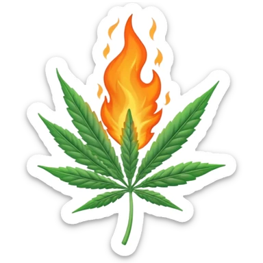 a marijuana joint burning sticker