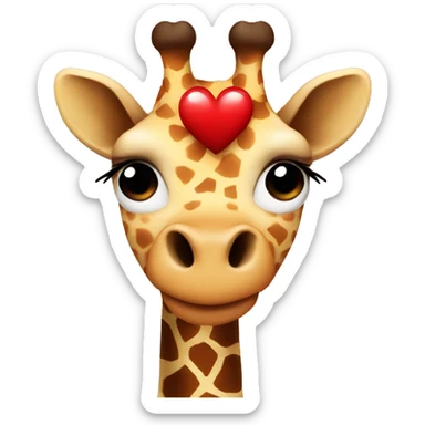A giraffe with red heart eyes sticker