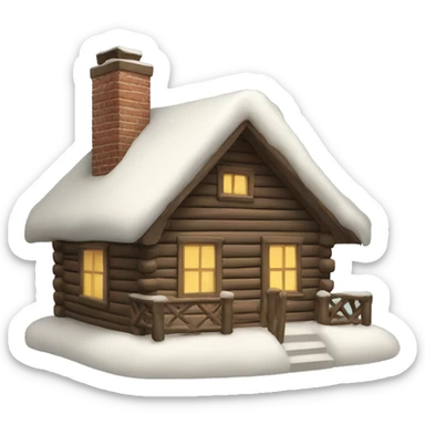Christmas cabin sticker