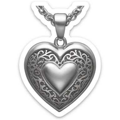 Chrome heart sticker