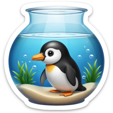 Penguin in tank sticker