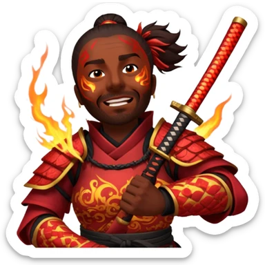 Fire-Wielding Samurai sticker