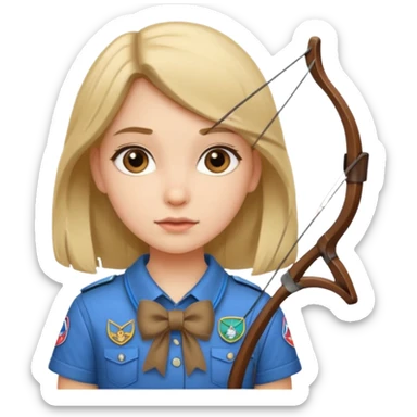 scout girl with bow on straight hair sticker