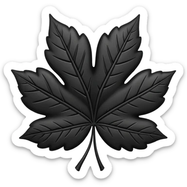 Trébol de 5 hojas de color negro sticker