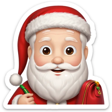 “Let Santa Claus smile with his bag in his hand; let the background be pure white.” sticker