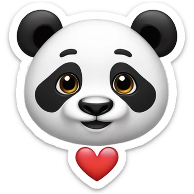 Panda with heart eyes sticker