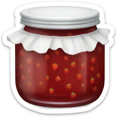 Empty strawberry jam jar  sticker