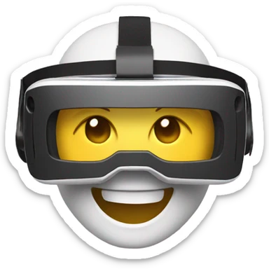 vr headset with smile face sticker