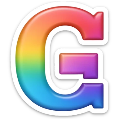 Letter G rainbow sticker