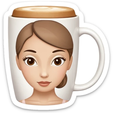 ballerina but her head is a coffee mug sticker