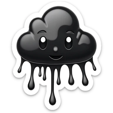 black ink splatter spill sticker