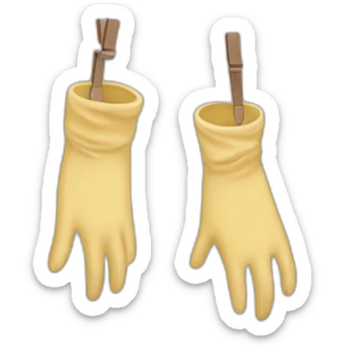 Hands dangling from a clothesline sticker