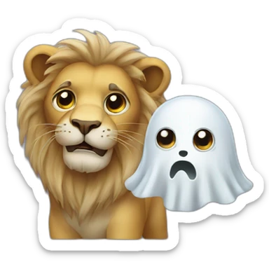 lion with ghost sticker