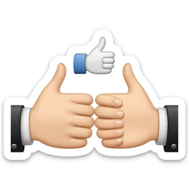 two white hands in a secret handshake sticker