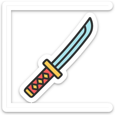 a katana, stylized as a modern icon sticker