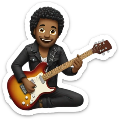 rockstar holding guitar sticker