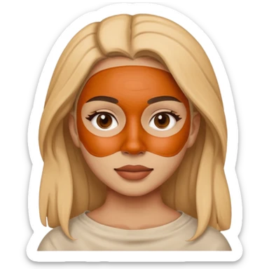 A girl with a clay mask sticker