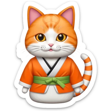 cat dressed in a sushi costume sticker