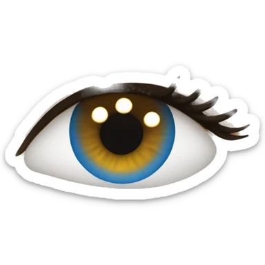 Brunette girl with blue eyes and long eyelashes sticker