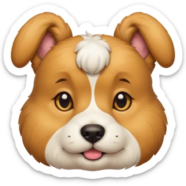 Dog with a bun  sticker