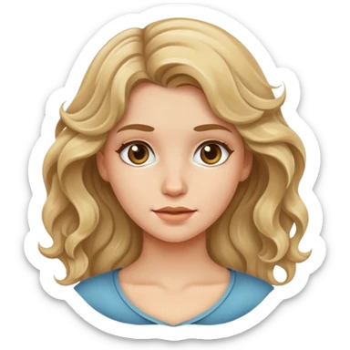 Wavy dirty blonde haired girl sticker