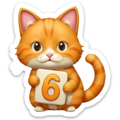 The number 67 and a cat holding the number sticker