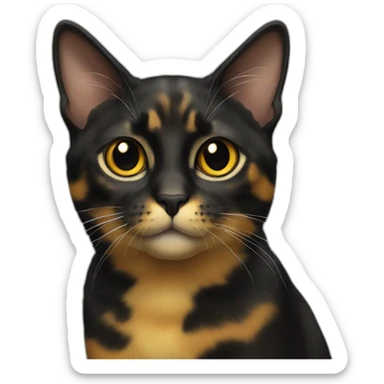Black and yellow Tortoiseshell cat sticker
