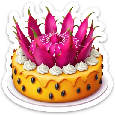 dragon fruit cake sticker