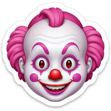 Pink cute clown sticker