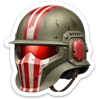 helmet with red stripes inspired by Killa from Escape from Tarkov sticker