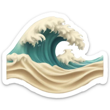 Beige ocean wave sticker