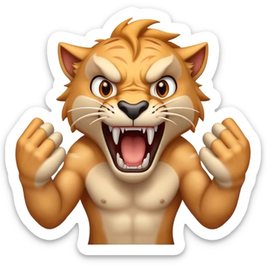 Person tha looks like their roaring with claw hands sticker