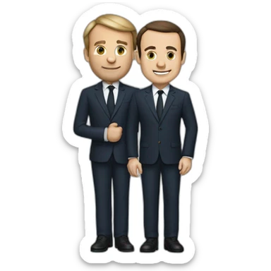 Macron et Zemour se sert la main sticker