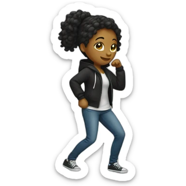 A black teenage girl dabbing  sticker