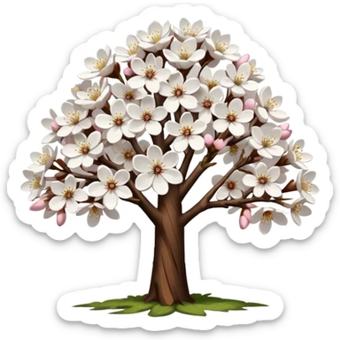 White cherry blossom tree sticker