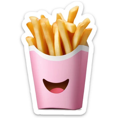 A light pink McDonald’s French fry box with fries in it sticker