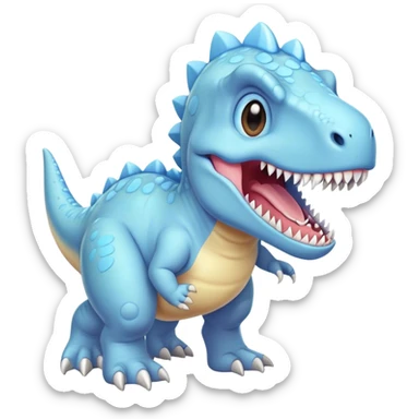 A cute, kawaii style pastel Tyrannosaurus rex with sharp teeth￼ sticker