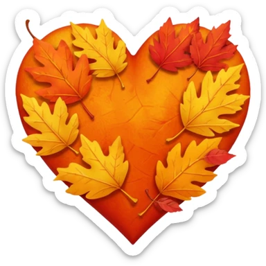 Autumn heart sticker