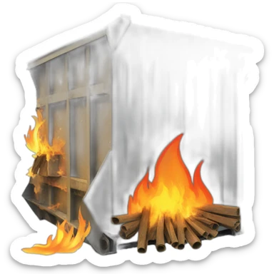 dumpster fire calendar sticker