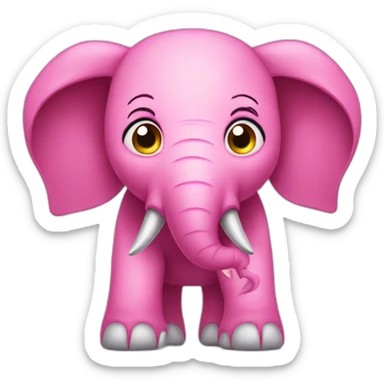 angry pink elephant sticker