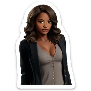 dark skin beauty in jacket sticker