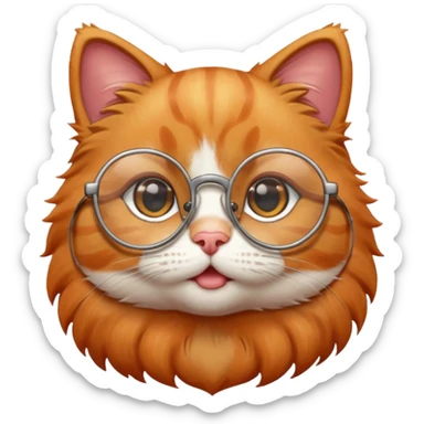 baby Cat with round glasses sticker