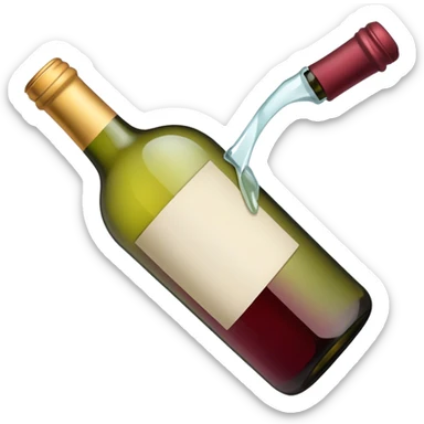 broken wine bottle sticker
