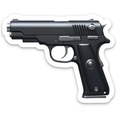 pistol with silencer sticker