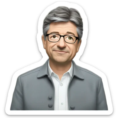 mélenchon qui tien des billet dans sa main sticker