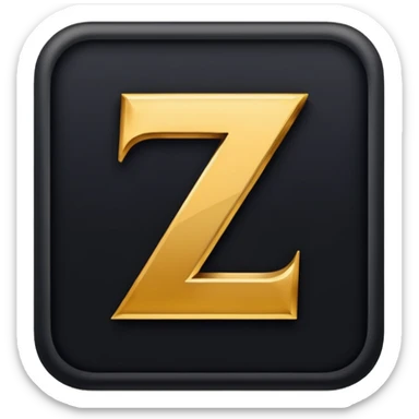 letter Z in black and gold sticker